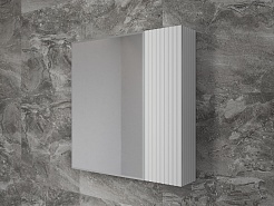 Style Line Зеркальный шкаф Стокгольм 70 белый рифленый софт – фотография-3